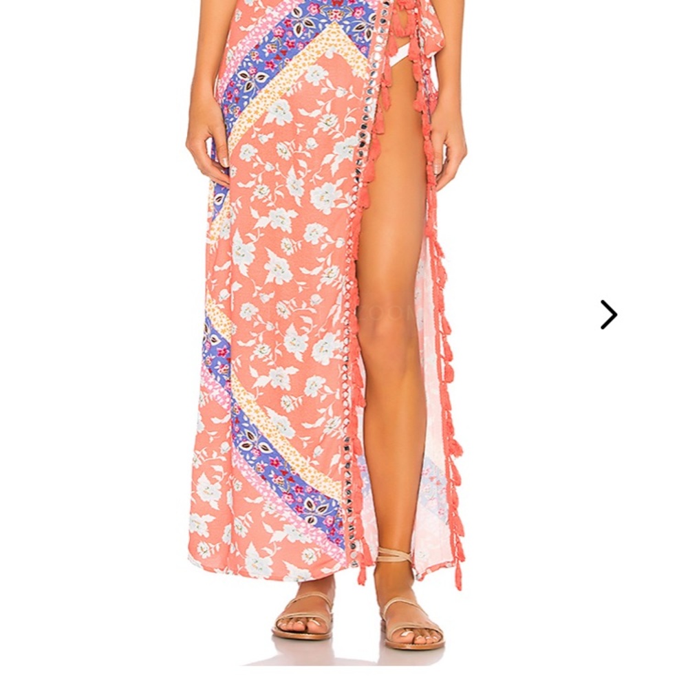 Floral boho maxi skirt